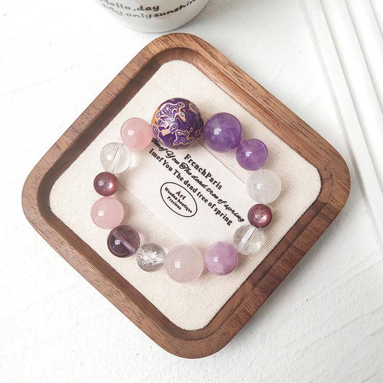 HeartHalo® Eternal Aura Bracelet – Rose Quartz & Amethyst Multi-Gem Harmony