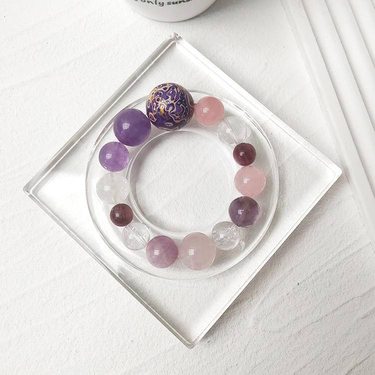 HeartHalo® Eternal Aura Bracelet – Rose Quartz & Amethyst Multi-Gem Harmony
