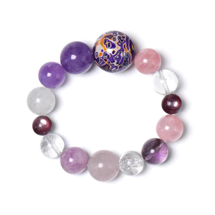 HeartHalo® Eternal Aura Bracelet – Rose Quartz & Amethyst Multi-Gem Harmony