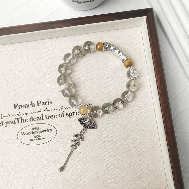 HeartHalo® Guardian Strength Bracelet – Green Phantom & Golden Tiger Eye