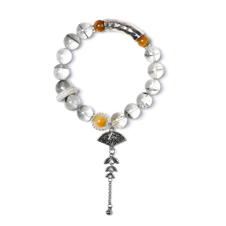 HeartHalo® Guardian Strength Bracelet – Green Phantom & Golden Tiger Eye