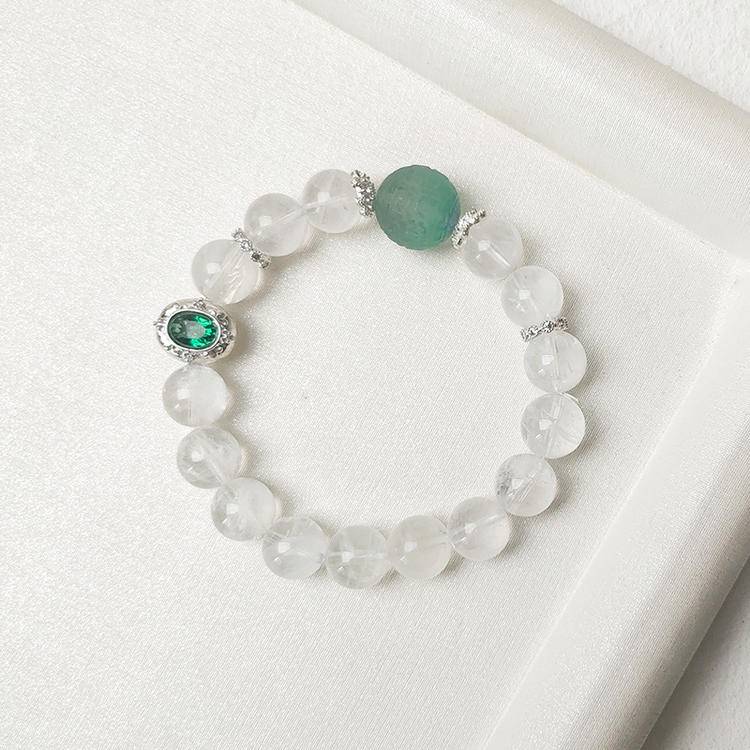 HeartHalo® Mystic Clarity Bracelet – Phantom Quartz & Fluorite Spiral Beads