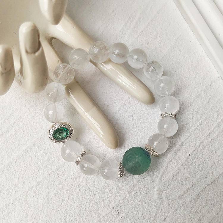 HeartHalo® Mystic Clarity Bracelet – Phantom Quartz & Fluorite Spiral Beads