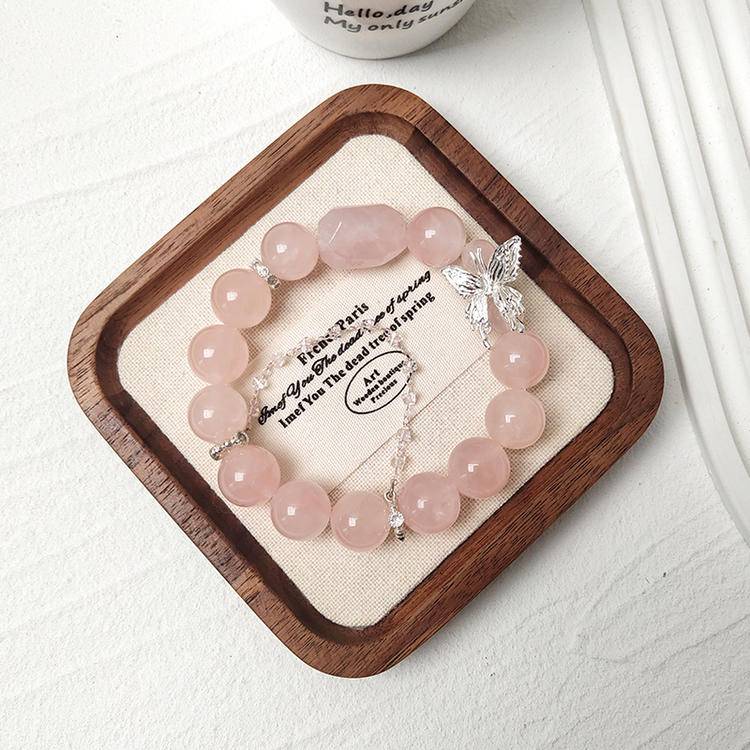 HeartHalo® Love Wings Bracelet – Rose Quartz & Butterfly Charm