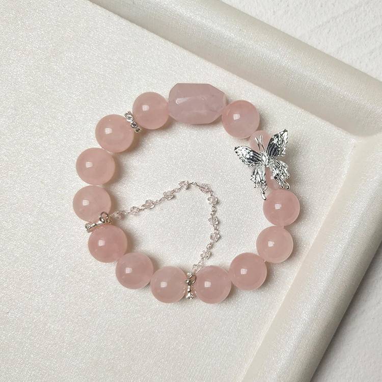 HeartHalo® Love Wings Bracelet – Rose Quartz & Butterfly Charm
