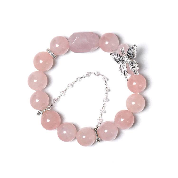 HeartHalo® Love Wings Bracelet – Rose Quartz & Butterfly Charm