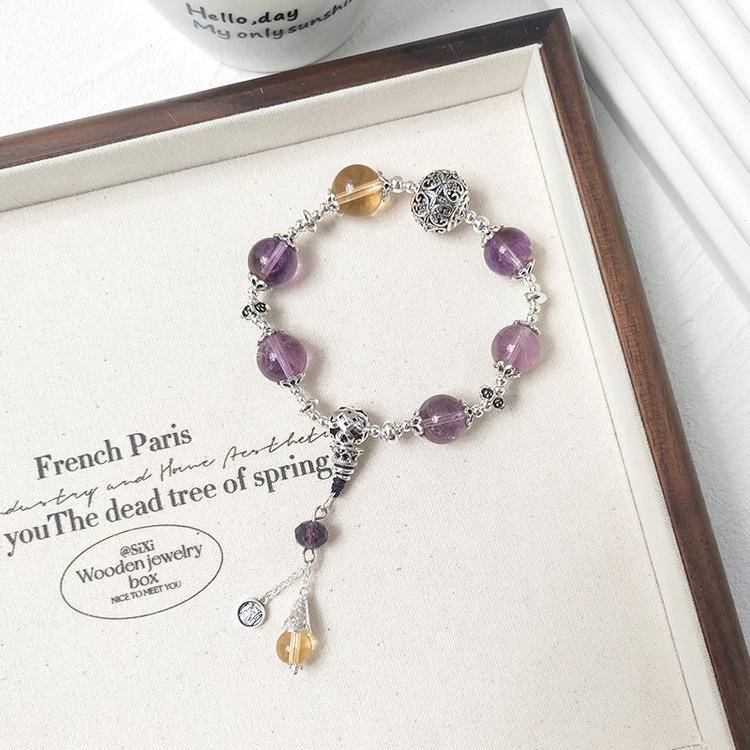 HeartHalo® Wisdom Harmony Bracelet – Amethyst & Citrine