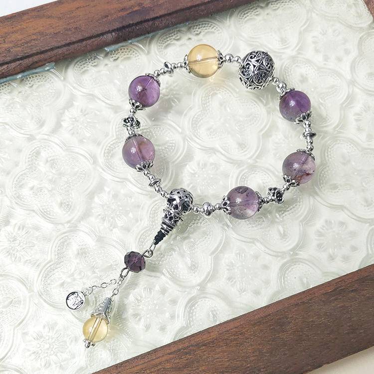 HeartHalo® Wisdom Harmony Bracelet – Amethyst & Citrine