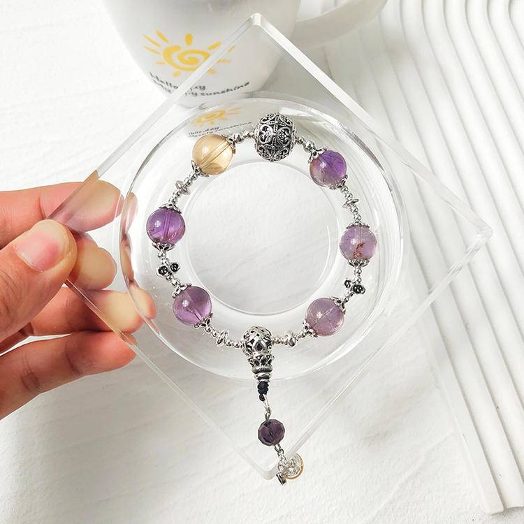 HeartHalo® Wisdom Harmony Bracelet – Amethyst & Citrine