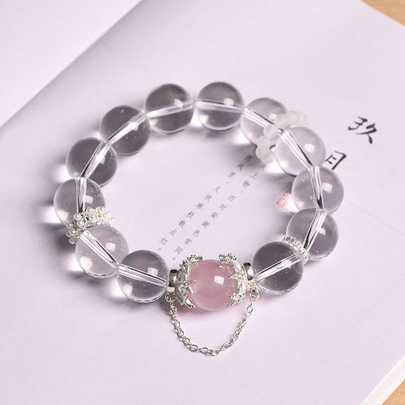 HeartHalo® Pure Love Bracelet – Clear Quartz & Rose Quartz