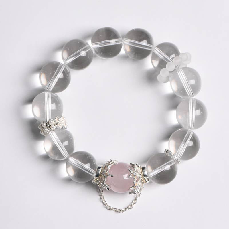 HeartHalo® Pure Love Bracelet – Clear Quartz & Rose Quartz