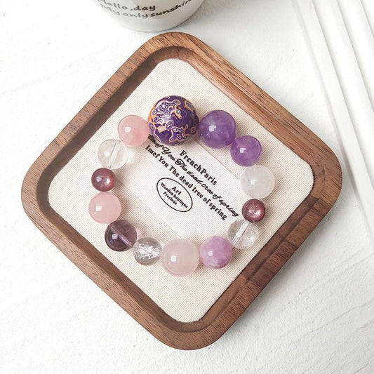 HeartHalo® Eternal Aura Bracelet – Rose Quartz & Amethyst Multi-Gem Harmony