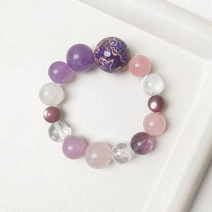 HeartHalo® Eternal Aura Bracelet – Rose Quartz & Amethyst Multi-Gem Harmony