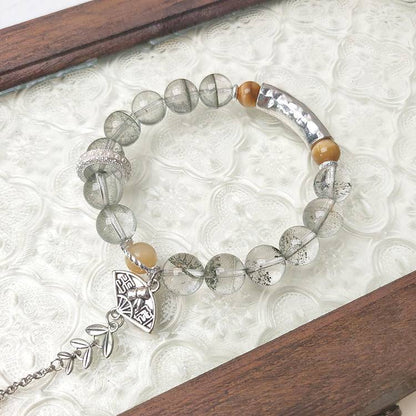 HeartHalo® Guardian Strength Bracelet – Green Phantom & Golden Tiger Eye