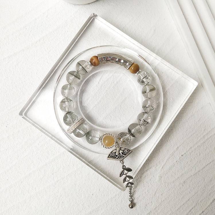 HeartHalo® Guardian Strength Bracelet – Green Phantom & Golden Tiger Eye