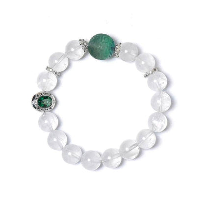 HeartHalo® Mystic Clarity Bracelet – Phantom Quartz & Fluorite Spiral Beads