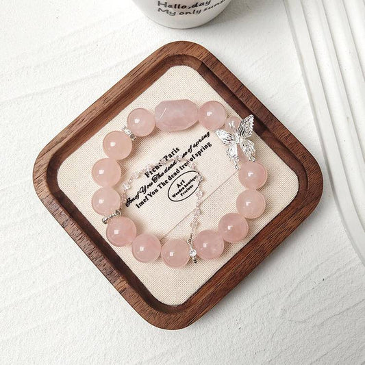 HeartHalo® Love Wings Bracelet – Rose Quartz & Butterfly Charm