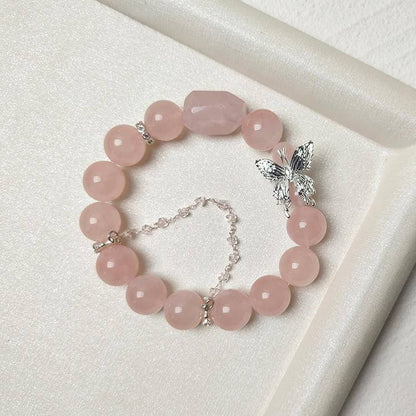 HeartHalo® Love Wings Bracelet – Rose Quartz & Butterfly Charm
