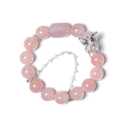 HeartHalo® Love Wings Bracelet – Rose Quartz & Butterfly Charm