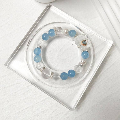 HeartHalo® Aquabear Bracelet – Aquamarine & Clear Quartz