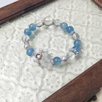HeartHalo® Aquabear Bracelet – Aquamarine & Clear Quartz