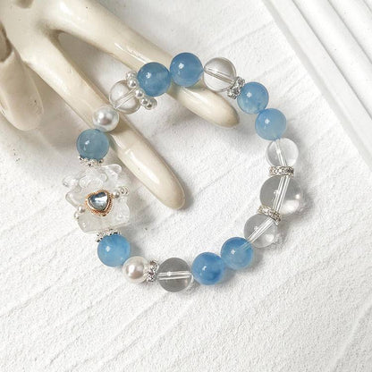 HeartHalo® Aquabear Bracelet – Aquamarine & Clear Quartz