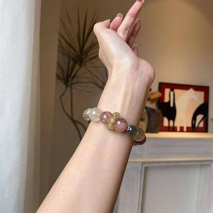 HeartHalo® Cosmic Guardian Bracelet – Amethyst Phantom, Rutilated Quartz & Black Golden Super Seven