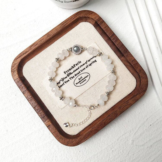 HeartHalo® Moonlit Vision Bracelet – Phantom Quartz & Gray Moonstone Faceted Beads