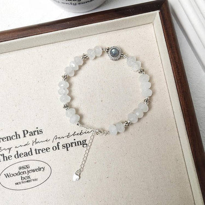 HeartHalo® Moonlit Vision Bracelet – Phantom Quartz & Gray Moonstone Faceted Beads