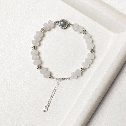 HeartHalo® Moonlit Vision Bracelet – Phantom Quartz & Gray Moonstone Faceted Beads