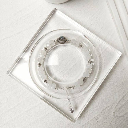 HeartHalo® Moonlit Vision Bracelet – Phantom Quartz & Gray Moonstone Faceted Beads