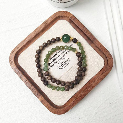 HeartHalo® Tranquil Balance Bracelet – Jade & Agarwood Double Wrap