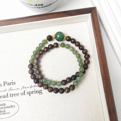 HeartHalo® Tranquil Balance Bracelet – Jade & Agarwood Double Wrap