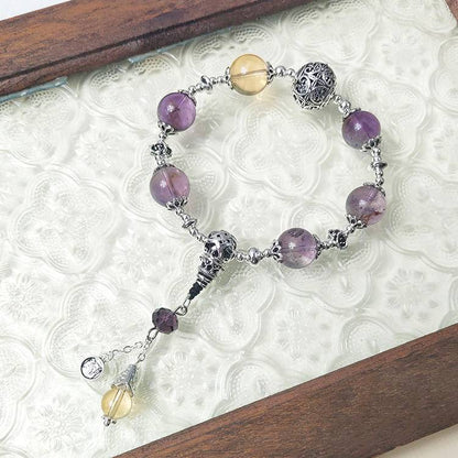 HeartHalo® Wisdom Harmony Bracelet – Amethyst & Citrine