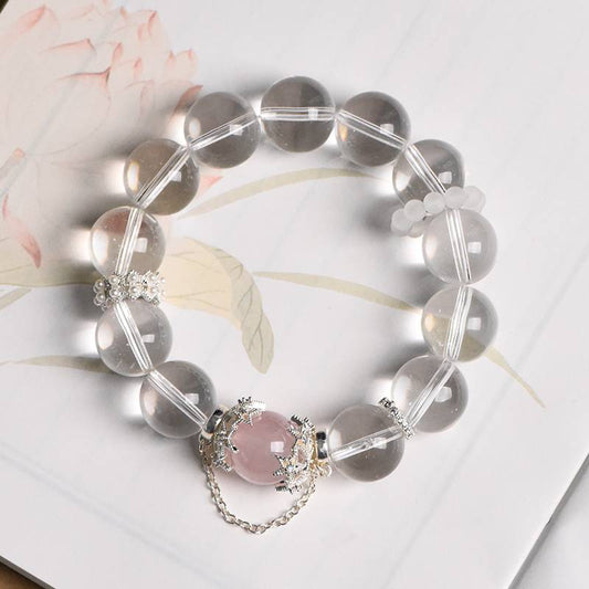 HeartHalo® Pure Love Bracelet – Clear Quartz & Rose Quartz